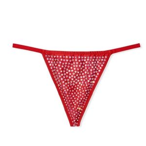 💖🔥💕NWT Victoria's secret Very Sexy Rhinestone v-string Small Red